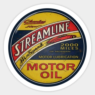 Streamline Motor Lubrication Oil Vintage Sign Sticker